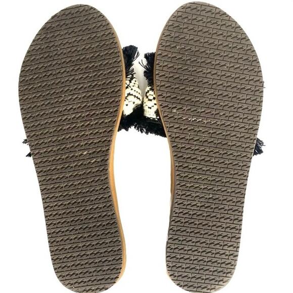Billabong Macrame Woven Fringe Slide Sandals Boho Beach Flip Flops Size 9.5 - Picture 5 of 5